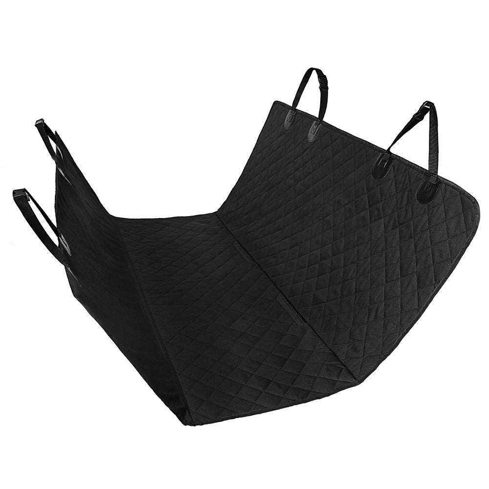 Dog Car Seat Cover with Mesh Window – Waterproof Pet Hammock with Zipper & Storage Pocket for Rear Seat Travel Safety