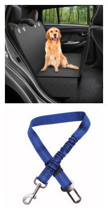 Dog Car Seat Cover with Mesh Window – Waterproof Pet Hammock with Zipper & Storage Pocket for Rear Seat Travel Safety
