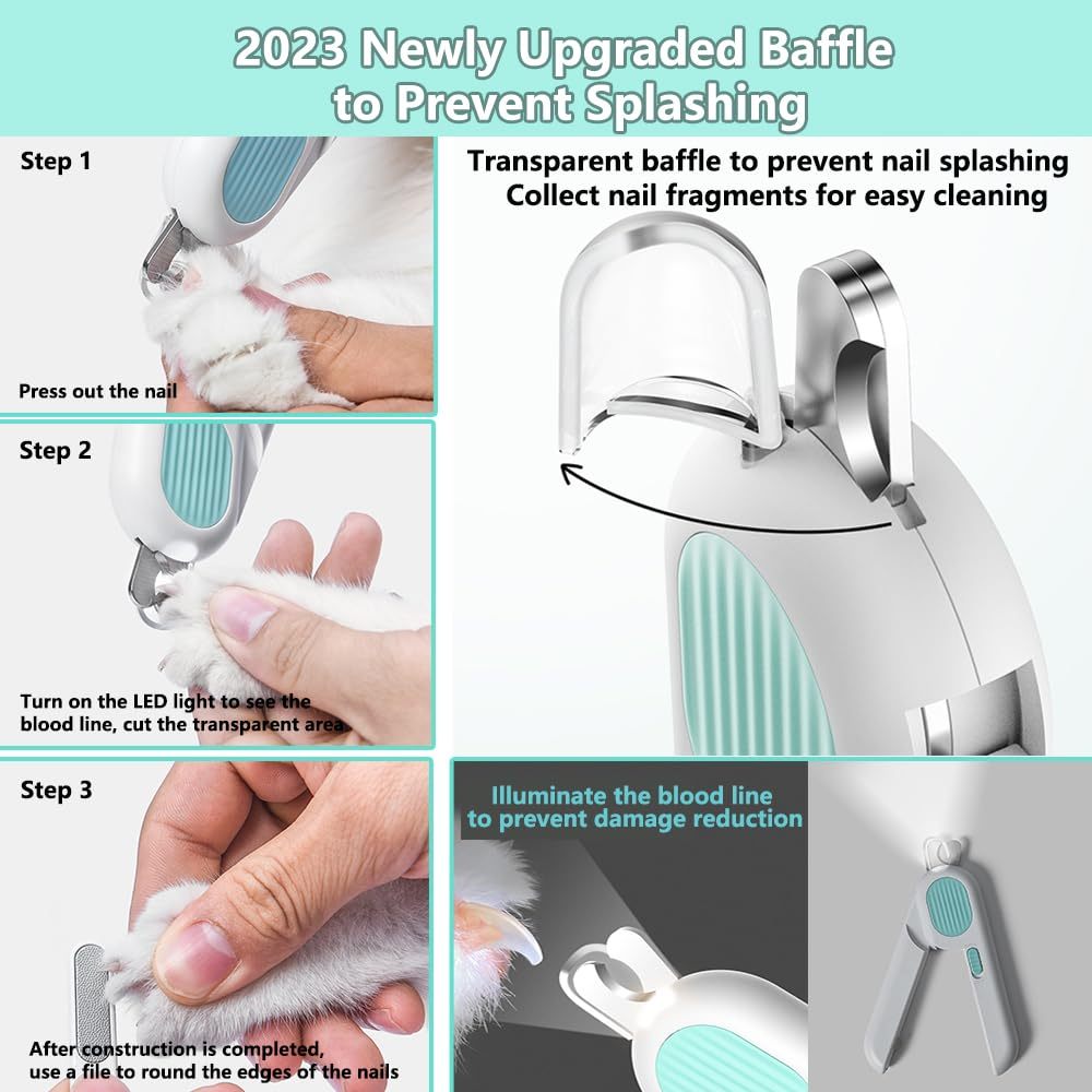 LED Pet Nail Clippers – Safe Trimming for Dogs & Cats with Circular Blade & Anti-Overcut Design