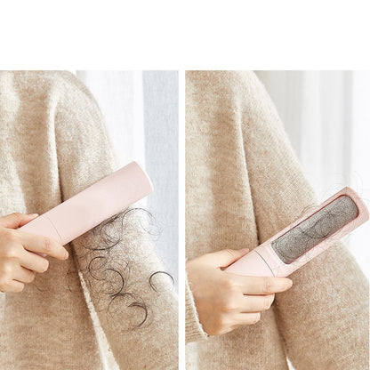 2-in-1 Reusable Pet Hair Remover Brush – Self-Cleaning Lint Roller for Cat & Dog Fur