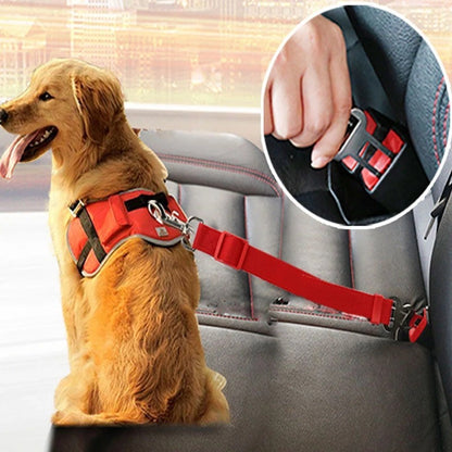 Adjustable Pet Car Seat Belt – Safety Harness Lead Clip for Dogs & Cats