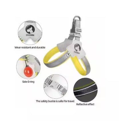 Adjustable Reflective Pet Harness & Leash Set – Comfortable, Easy Control for Dogs & Cats
