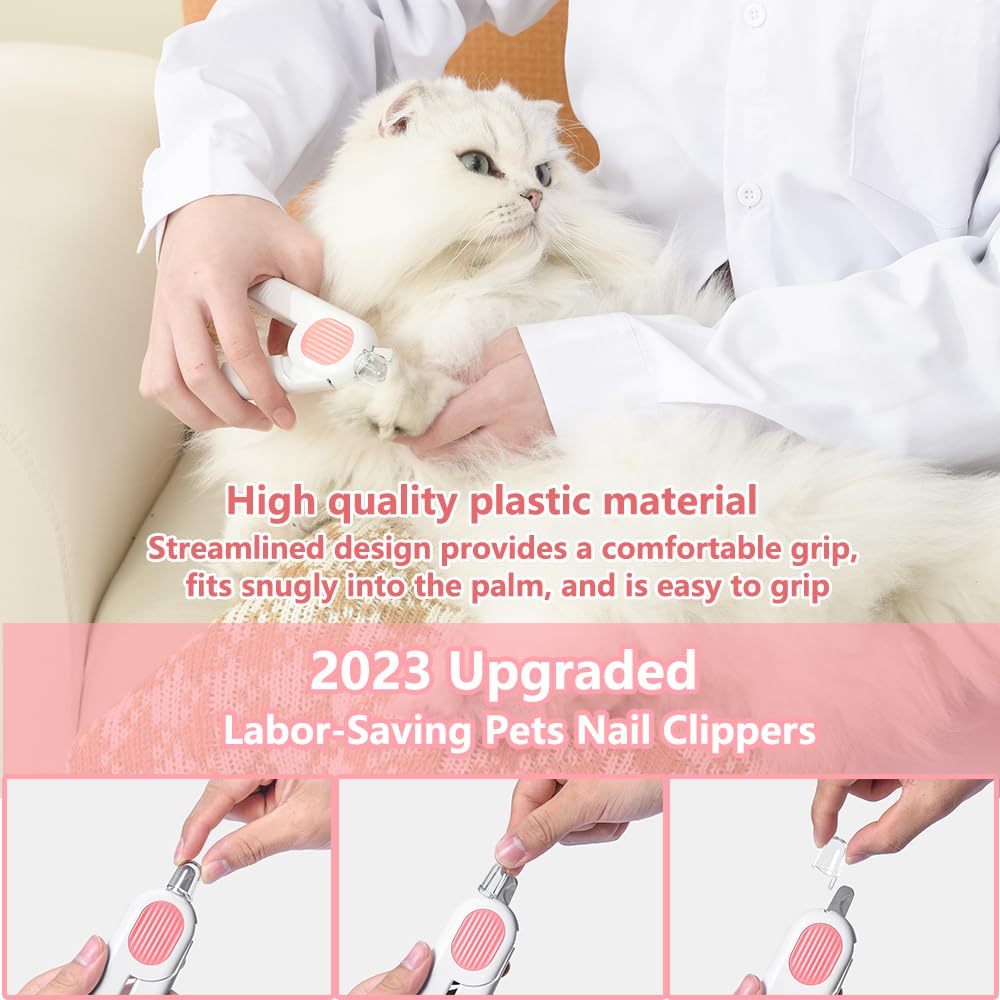 LED Pet Nail Clippers – Safe Trimming for Dogs & Cats with Circular Blade & Anti-Overcut Design