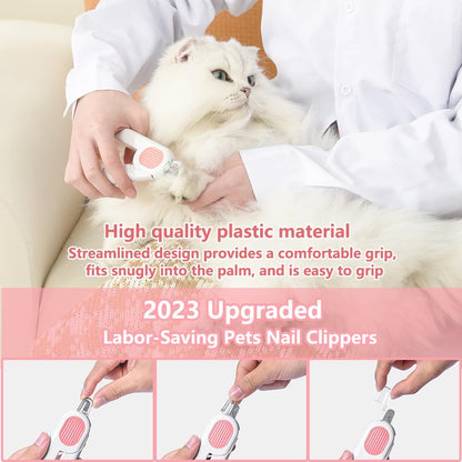 LED Pet Nail Clippers – Safe Trimming for Dogs & Cats with Circular Blade & Anti-Overcut Design