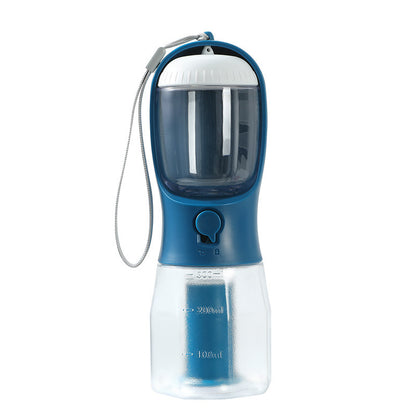 3-in-1 Portable Pet Water Bottle – With Food Compartment & Waste Bag Dispenser