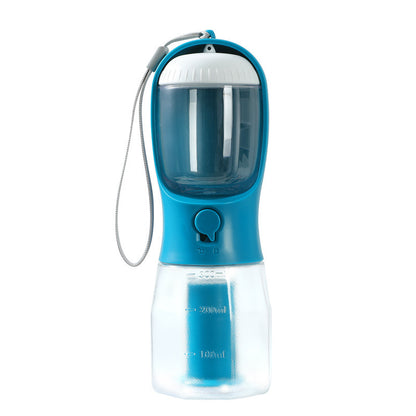 3-in-1 Portable Pet Water Bottle – With Food Compartment & Waste Bag Dispenser