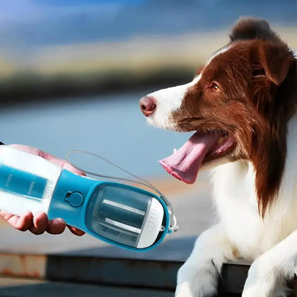 3-in-1 Portable Pet Water Bottle – With Food Compartment & Waste Bag Dispenser
