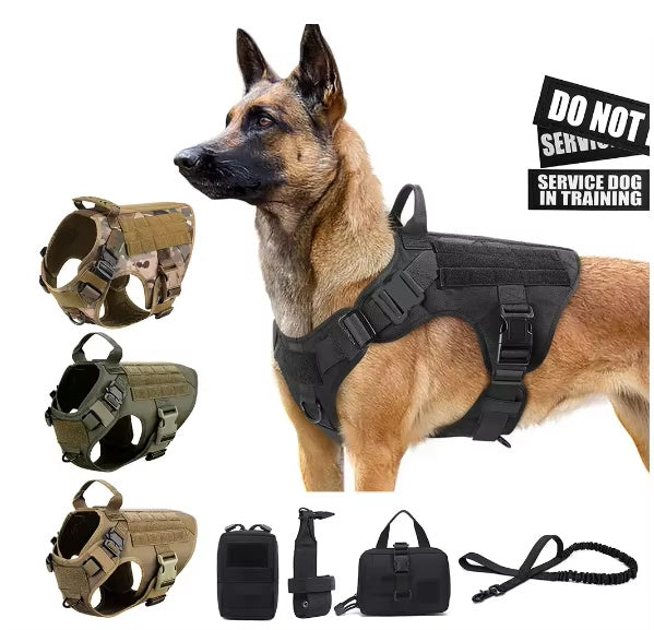 Luxury Camouflage Dog Harness & Leash Set – Durable Nylon Chest Strap for Pets
