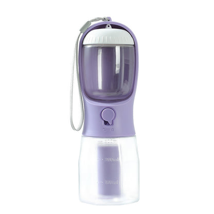 3-in-1 Portable Pet Water Bottle – With Food Compartment & Waste Bag Dispenser