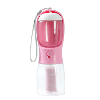 3-in-1 Portable Pet Water Bottle – With Food Compartment & Waste Bag Dispenser