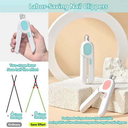 LED Pet Nail Clippers – Safe Trimming for Dogs & Cats with Circular Blade & Anti-Overcut Design