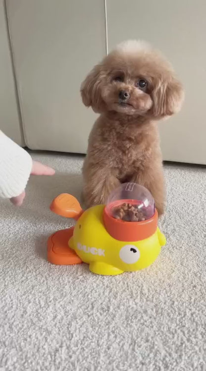 Dog Puzzle Feeder Interactive Pet Food Treat Dispenser Cartoon Duck Design Anti-slip Pets Automatic Feeder Toys For Dog Training Pet Products